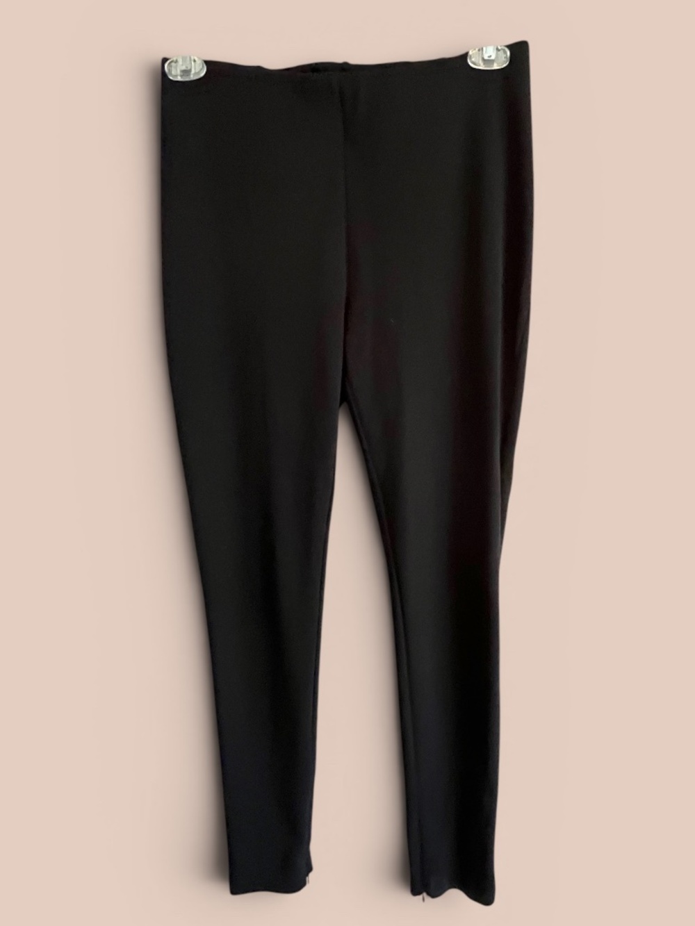 Chaus Slim Zip Ankle Pull-On Super Soft Black Pants Size Small